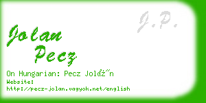 jolan pecz business card